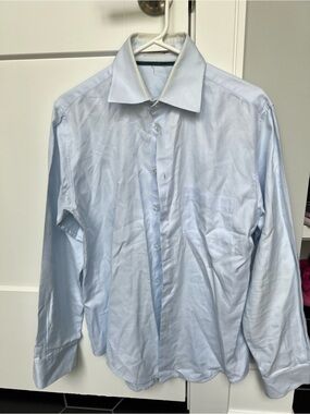 Men's Light Blue Dress Shirt - Classic Button-Up size 46 (small)